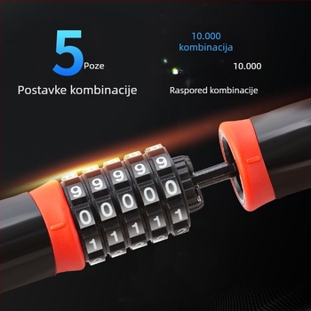 Mehanički lančani lokot za električna vozila i motocikle — legura čelika, model: lančani lokot, debljina zaključnog štapa 3–8 mm