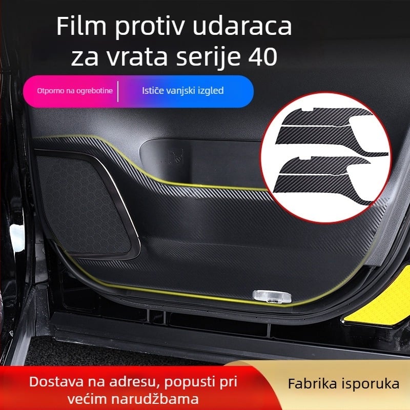 Zaštitni films za vrata za unutarnji naslon Alphard/Vellfire, PVC, ALF40, Happy Fire, ljepilo protiv udara