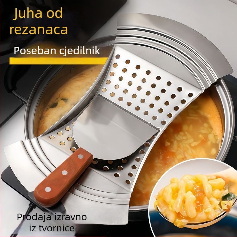 Nehrđajuće čelično cjedilo za juhu s knedlama – otporno na visoke temperature, moderan kuhinjski alat