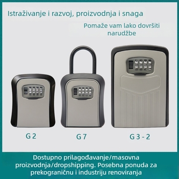 Aluminijska kutija za ključeve s mehaničkim kodnim zaključavanjem – kutija za skladištenje ključeva, pogodna za domove, gradilišta i gostinjske objekte