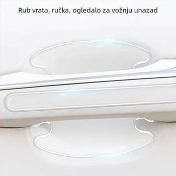 Zaštitna traka za ručke vrata i ogledalo automobila – prozirna nevidljiva zaštitna folija, Materijal PU epoxy, Model T0625, Univerzalni, set od 4 komada