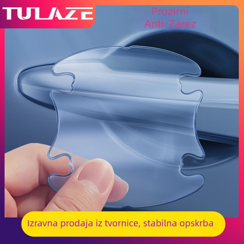 Zaštitna traka za ručke vrata i ogledalo automobila – prozirna nevidljiva zaštitna folija, Materijal PU epoxy, Model T0625, Univerzalni, set od 4 komada