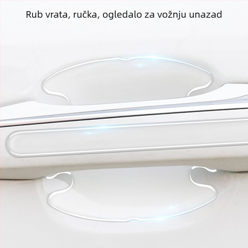Zaštitna traka za ručke vrata i ogledalo automobila – prozirna nevidljiva zaštitna folija, Materijal PU epoxy, Model T0625, Univerzalni, set od 4 komada