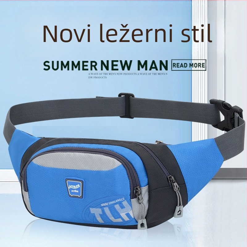 Unisex torbica za pojas od najlona, vodootporna, velikog kapaciteta, za vanjske sportove, crossbody, casual stil