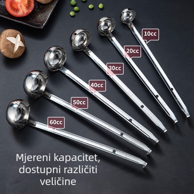 Višenamjenska žličica za mjerenje unci, od nehrđajućeg čelika 304, s kukom, za čaj s mlijekom i zrna kave