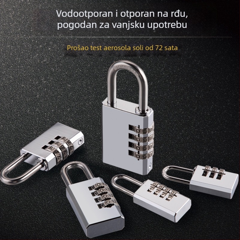 DT lokot s kodom – nehrđajući čelik i mesing, model DT, za vanjske vrata i ormariće