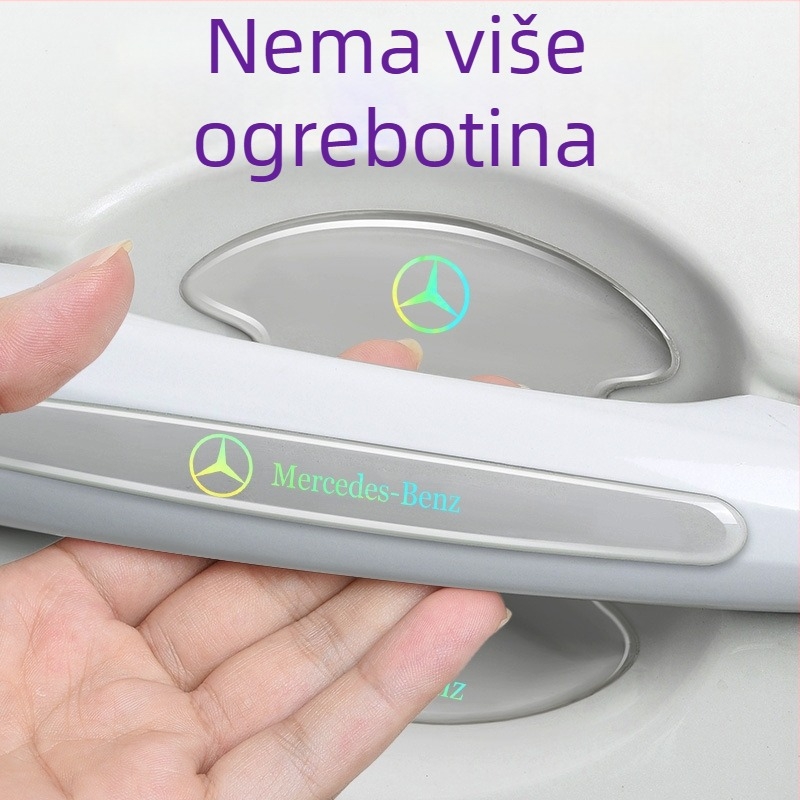 Zaštitna naljepnica za kvaku vrata automobila s laser logom, nevidljiva zaštita područja oko kvake, protiv ogrebotina i sudara