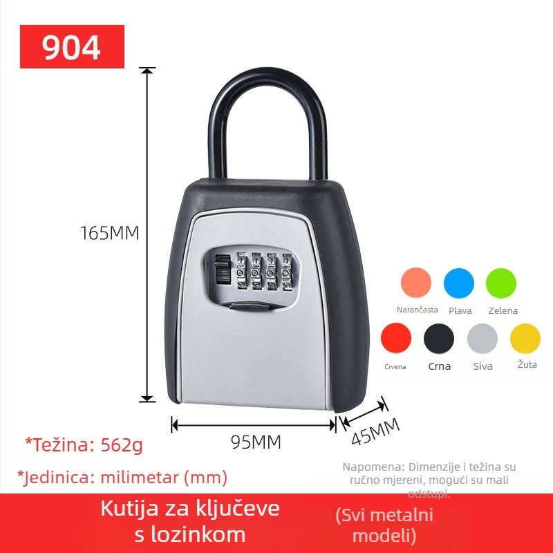 Kutija za ključeve od aluminijske legure s kodnim zaključavanjem, za visiti, dekorativni dizajn mačjeg oka, protiv krađe, modeli 901/904/906