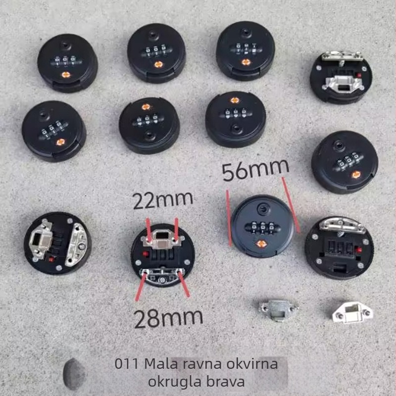 Kružni kombinacijski sigurnosni zasun za prtljagu – protiv krađe, materijal plastika, dodaci za torbe