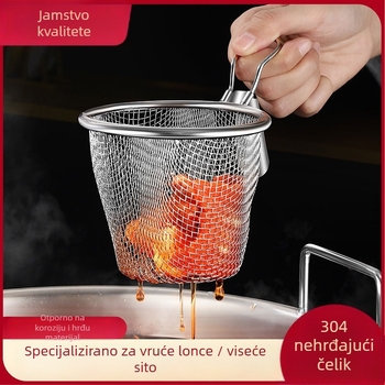 Škimmer za lonac za vruću juhu - 304 nehrđajući čelik, prehrambena kvaliteta, otporan na visoke temperature