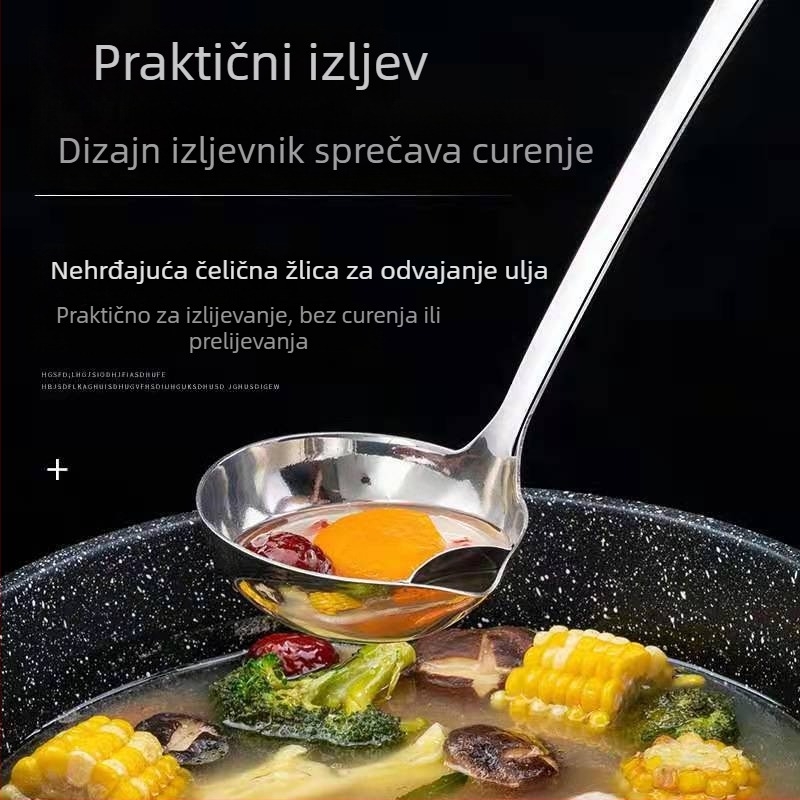 True Wisdom nehrđajući čelik olja odvojna žlica s filtrom — visoka temperatura otpornost, kuhinjska žlica s modernim minimalističkim dizajnom