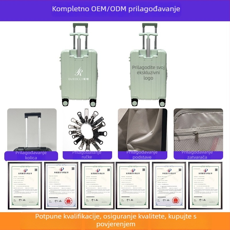 20-inčni PC kovčeg za putovanje s aluminijskim okvirom, 360° kotači, tvrdi kufer, TSA kombinirani sigurnosni lok, teleskopska ručka, dizajn za vožnju djece