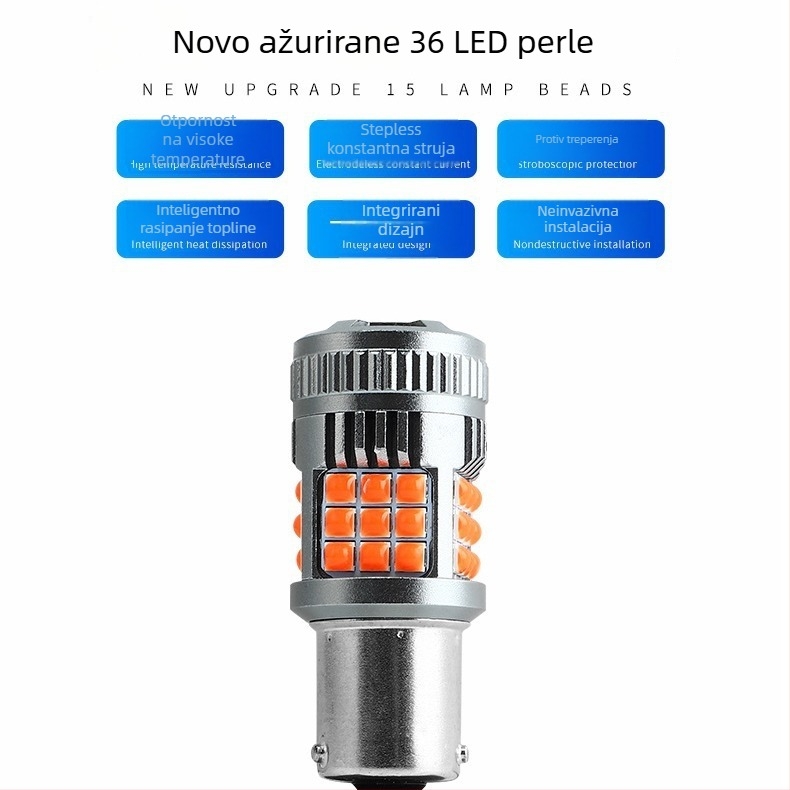 LED svjetlo za auto s ventilatorom za hlađenje – pokazivač smjera, svjetlo za vožnju unatrag i svjetlo kočnice za motocikle