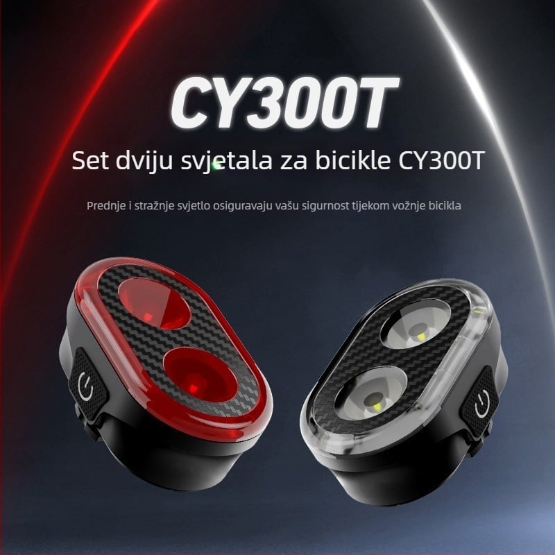 Cyclami CY300T inteligentni set svjetla za bicikl (prednje i stražnje) – model CY300T, prilagodba, CE, ROHS, PSE certifikati