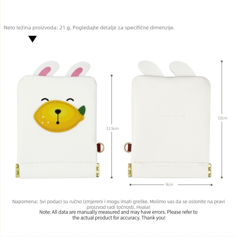 Novčanik za kovanice s motivom voćno-živopisne karikature, PU materijal, bez podstava, unisex, za svakodnevnu upotrebu