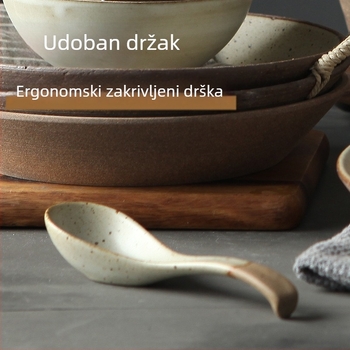 Keramička žlica – ručno izrađena u japanskom stilu, jednostavan stil, ogledni završni sloj, brend Yilongxuan