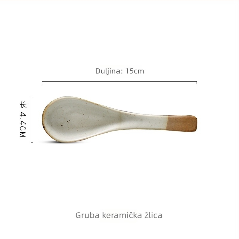 Keramička žlica – ručno izrađena u japanskom stilu, jednostavan stil, ogledni završni sloj, brend Yilongxuan