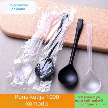 Jednokratne debele plastične žličice za desert, kašu i juhu, individualno pakirane