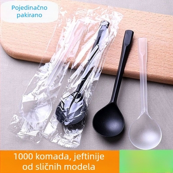 Jednokratne debele plastične žličice za desert, kašu i juhu, individualno pakirane