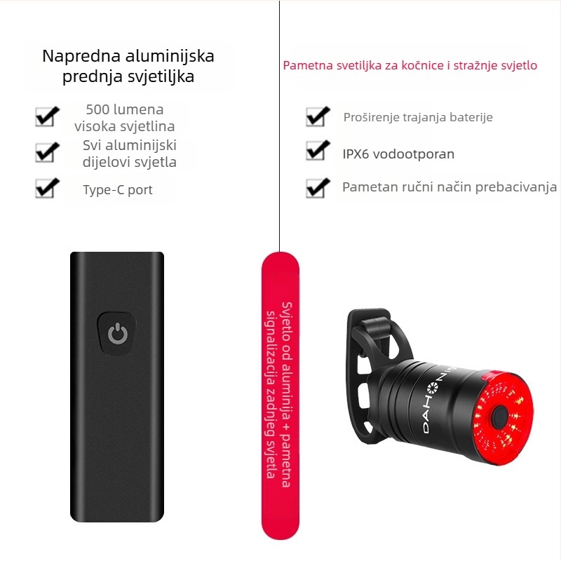 Prednja svjetiljka za bicikl – visoka svjetlina, punjiva, za noćnu vožnju na planinskim biciklima