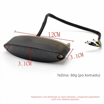LED stražnja svjetiljka za motocikl, model 2003, 5W, 12V, ABS s metalnim nosačem
