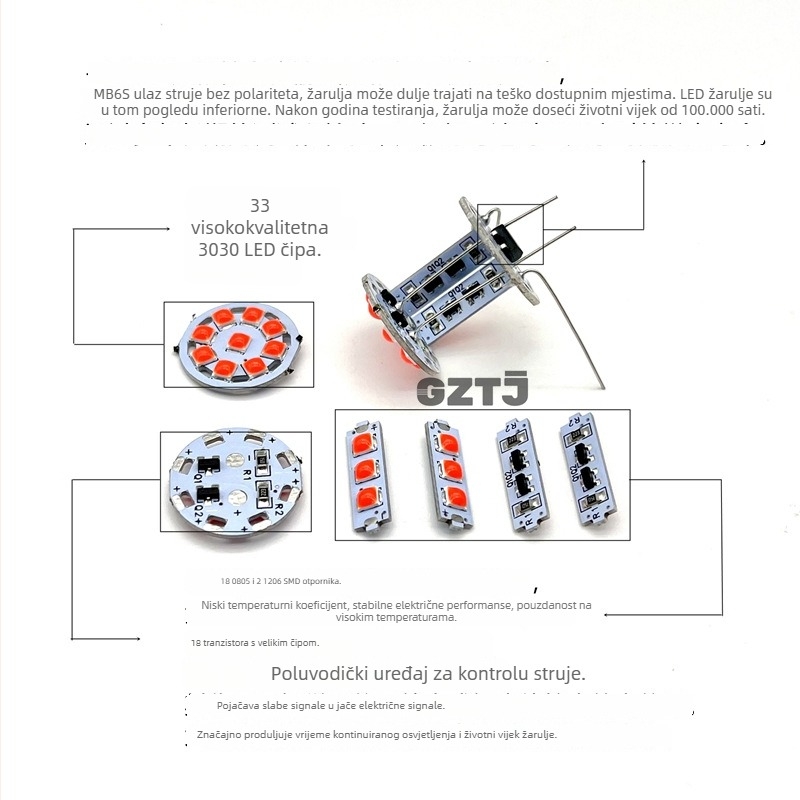 LED žarulja za automobilno kočenje i pokazivač smjera, 1156/1157/T20 3030 33SMD, stražnje svjetlo motocikla
