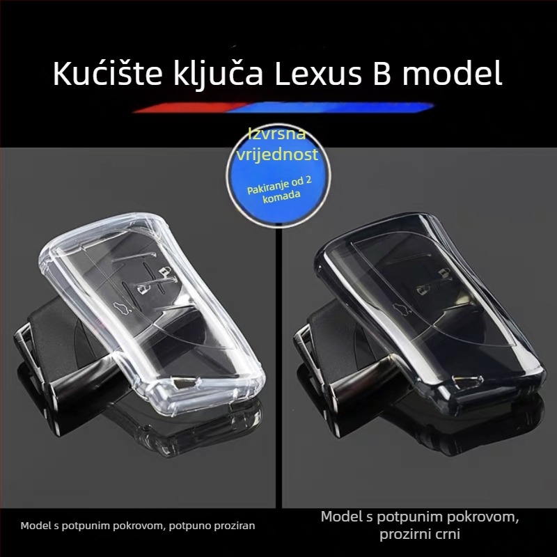 Lexus TPU futrola za ključ, prozirna, potpuno pokrivena, za ES/LS/UX/LC