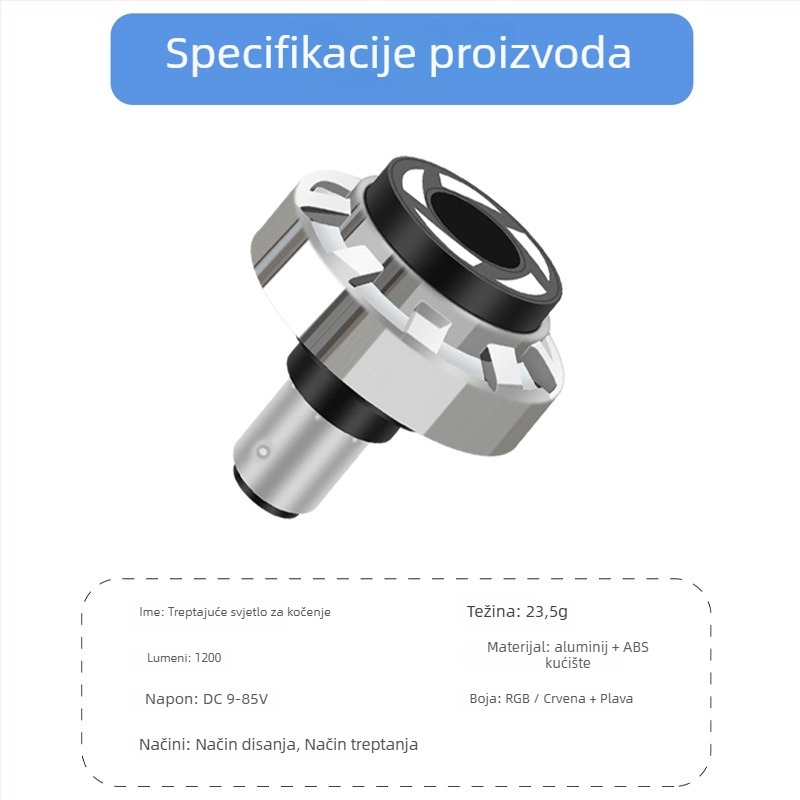 LED svjetlo za kočnicu motocikla s Angel Eye, aluminijsko kućište, ulaz 6–85V, 6000K, model motor032, vijek trajanja 50.000 sati