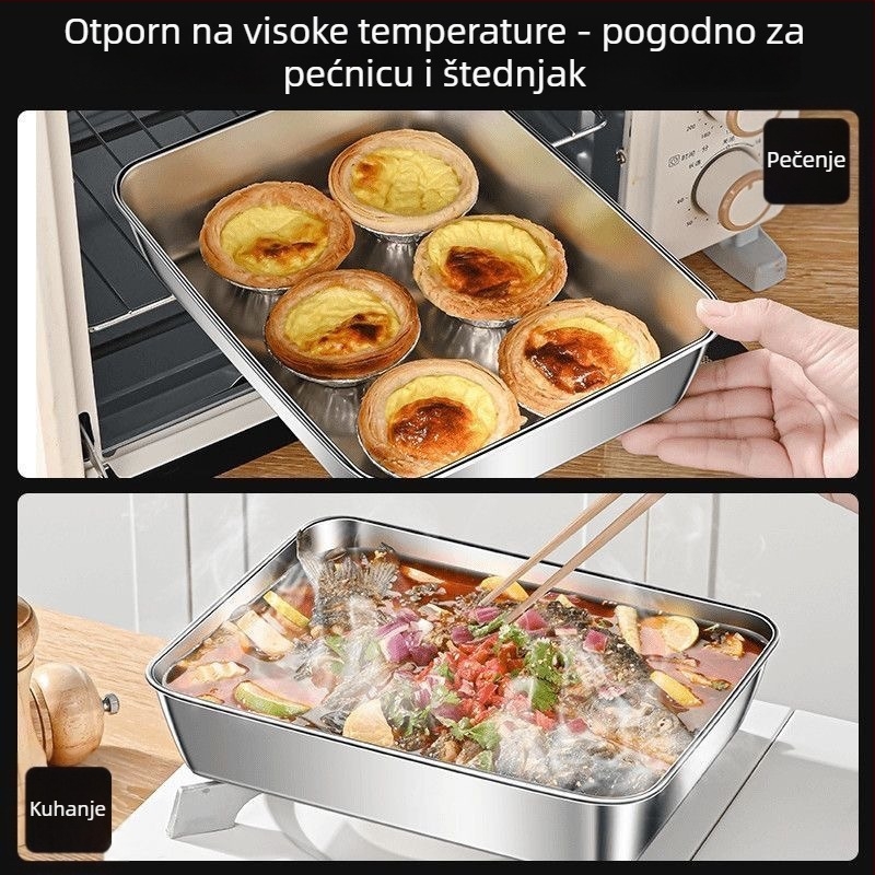 Kutija za knedle od nehrđajućeg čelika s poklopcem, četverokutna posuda za čuvanje i piknik, višefunkcionalna