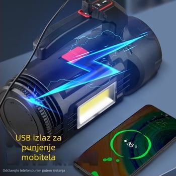 LED svjetlo za popravak automobila - prijenosna višestruka inspekcijska lampica, 15W, 3.7V, punjiva, ručni prekidač
