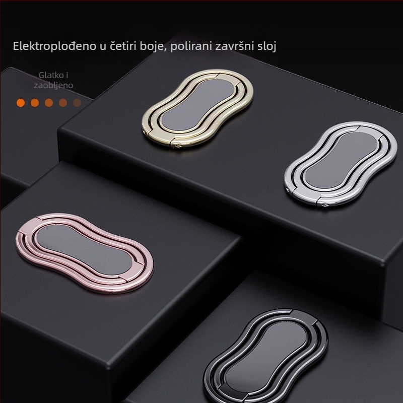 Stalak za stolni telefon/tablet s preklopnim dizajnom, 360° okret, dvostruko prstenasto držanje, legirani materijal, univerzalno za iPad