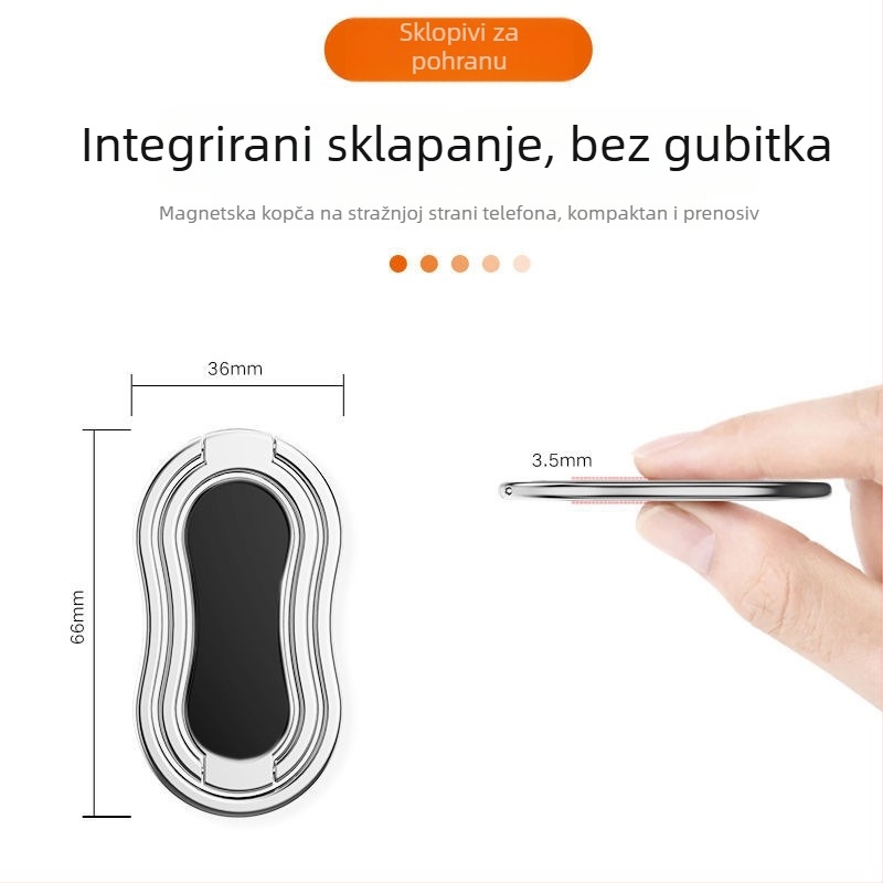 Stalak za stolni telefon/tablet s preklopnim dizajnom, 360° okret, dvostruko prstenasto držanje, legirani materijal, univerzalno za iPad
