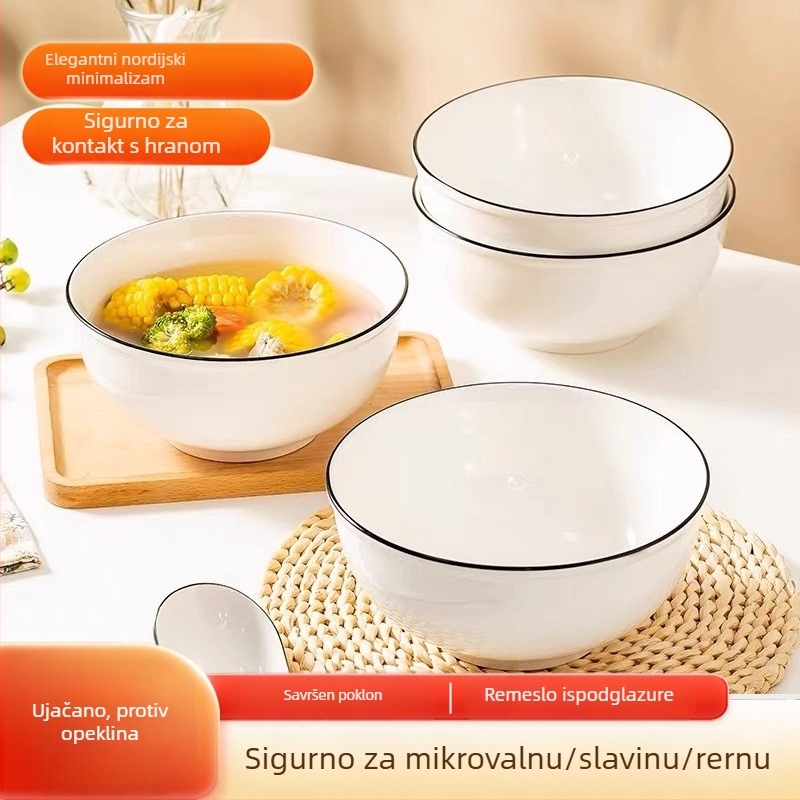 Okrugla keramička zdjela, jedinstven uzorak, podglazurna završna obrada, moderni minimalistički stil