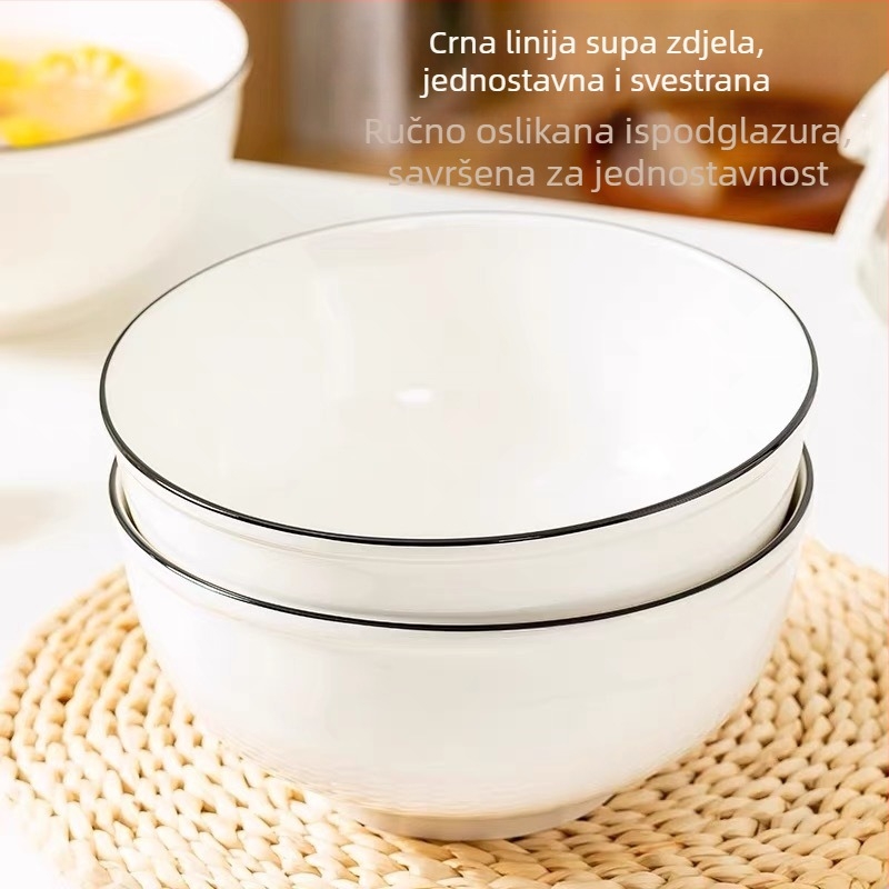 Okrugla keramička zdjela, jedinstven uzorak, podglazurna završna obrada, moderni minimalistički stil