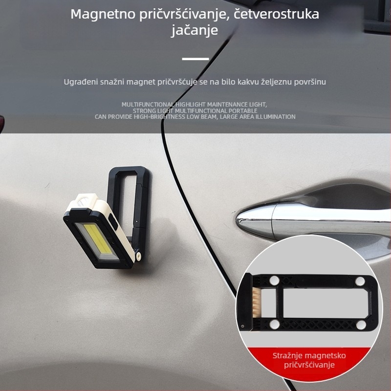 LED radna svjetiljka s COB, Type-C punjenje, 5W, 1200mAh baterija, magnetna kuka
