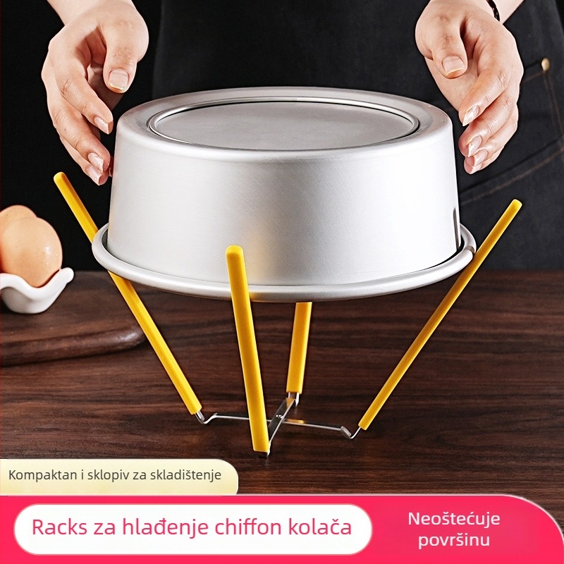 Chiffon torta invertirani hladnjak rešetka od nehrđajućeg čelika i silikona, četverozupčana kalupa za tortu, kućni kuhinjski alat