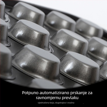 Neprijanjajuća kalupa za mini kolače s 24 pretinca, okrugla, od karbonske čelika s Teflon premazom, za mini kolače i pudinge