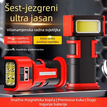 Magnetna lampica za popravak automobila – napajanje baterijom, laserski izvor svjetla, ABS kućište, domet do 50 m