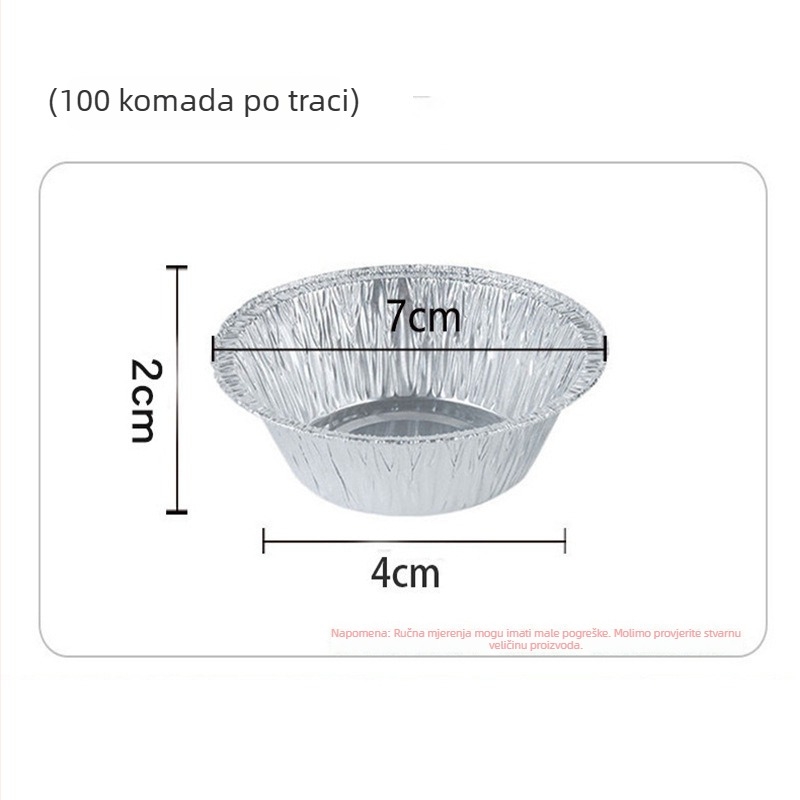Kalup za tartu od jaja, jednorazni, aluminijski folijski držač, 100 komada, Yatai