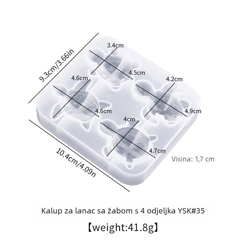 Silikonska forma u obliku kornjače za DIY smolu nakit, nepravilnog oblika, privjesak za ključeve