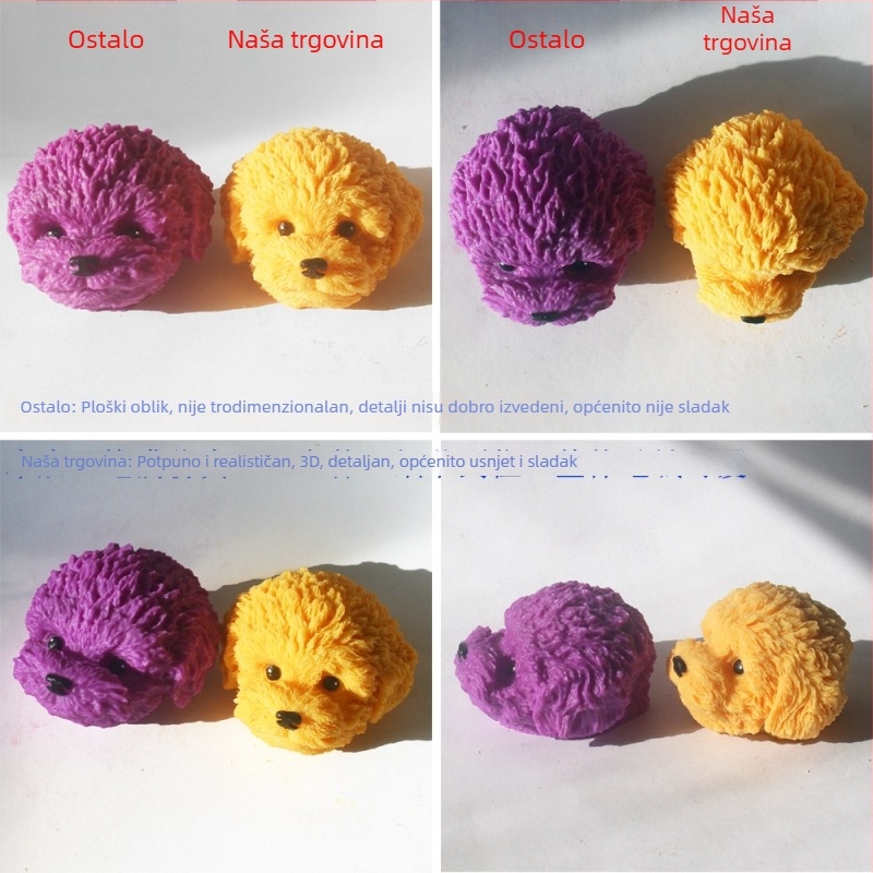 3D silikonska kalupa za glavu Teddy psa – za gips svijeće i pečenje, nepravilni oblik, starinski-retro stil