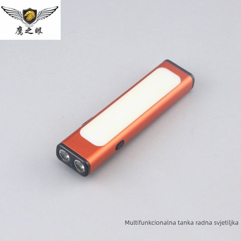 Prijenosna plosnata COB LED baterijska svjetiljka – magnetsko držanje, dugi domet snopa, punjiva s punjačem, tijelo od aluminijske legure, trajanje baterije 3–7 sati