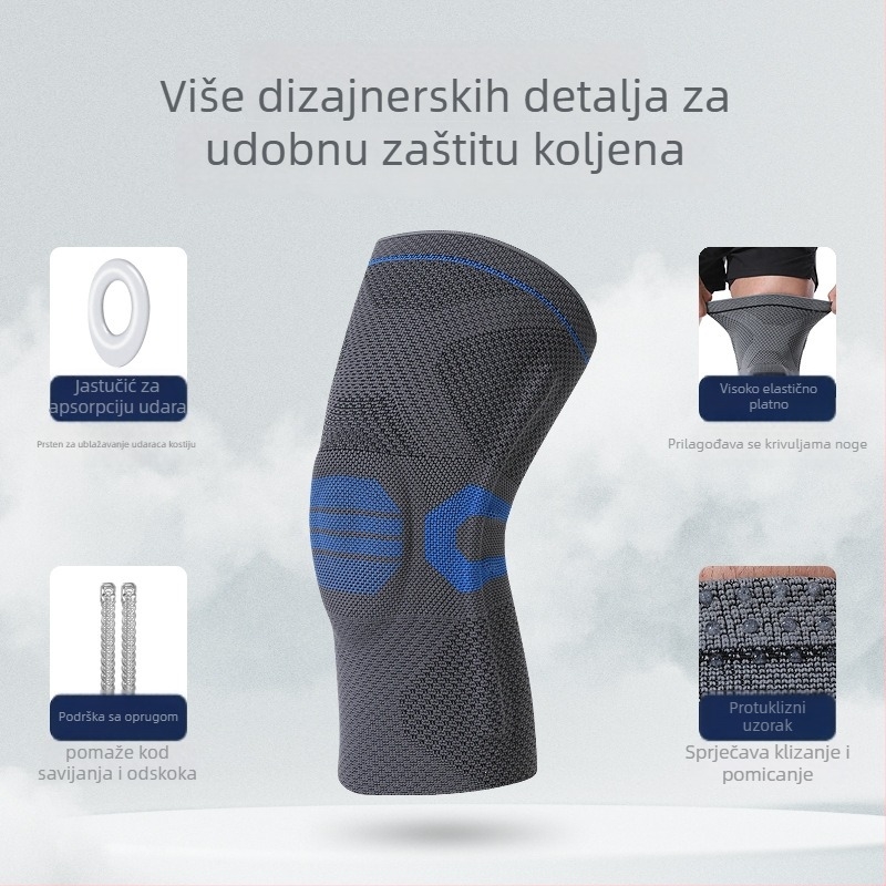 Štitnici za koljena s silikonskom opružnom potporom, za fitness i sport, zaštita od pritiska i apsorpcija udaraca