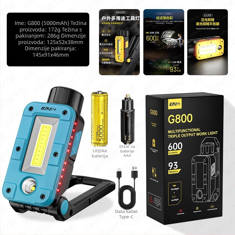 LED magnetsko radno svjetlo za automobilsku popravku, punjivo, 10W, 3.7V
