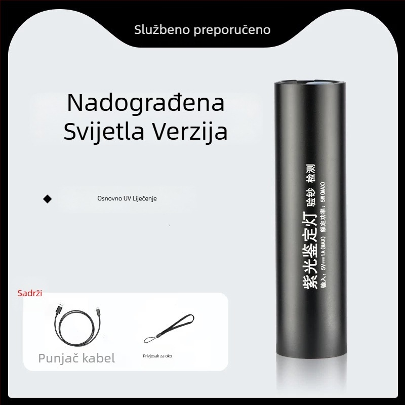 UV lampa za stvrdnjavanje ljepila 365 nm — mini LED svjetiljka, 5W, baterija 1200 mAh, prijenosna za svakodnevnu upotrebu
