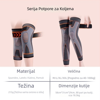 Topli koljeni štitnik s vezanjem i biljnim grijanjem za sportsku zaštitu koljena, za odrasle.