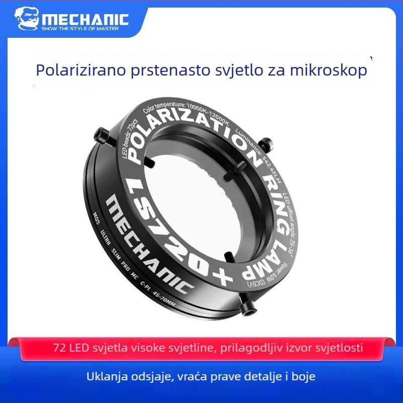 Lampica za osvjetljenje mikroskopa s prstenastim svjetlom – HD mikroskop, industrijske razine, LCD svjetlo, polarizacijsko prstenasto svjetlo, za popravak mobilnih telefona