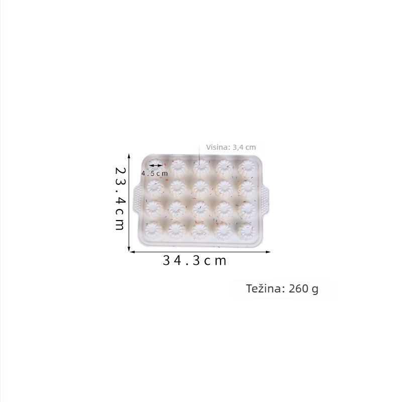 Silikonska kalupa za mafine i čokoladne torte s dizajnom hrizanteme, 20 pretinaca, nepravilan oblik, kalupa za pečenje