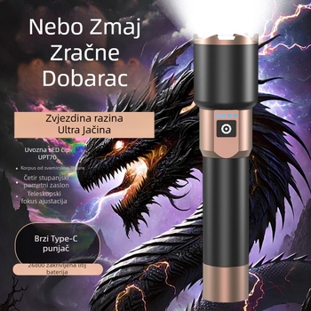 A68 LED svjetiljka s teleskopskim zumom – 20W, 5000mAh, trajanje baterije 4–9 sati