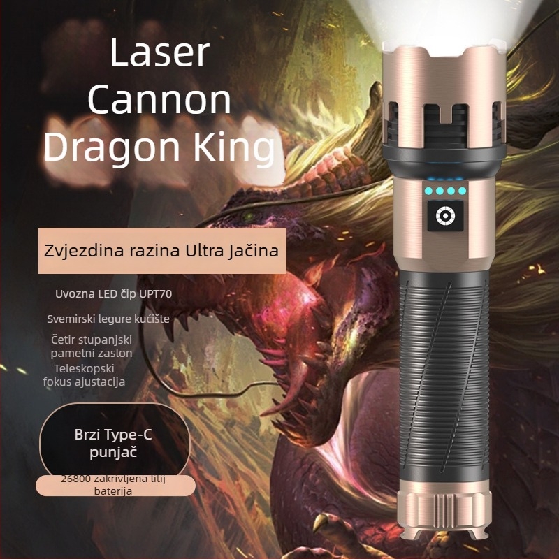 A68 LED svjetiljka s teleskopskim zumom – 20W, 5000mAh, trajanje baterije 4–9 sati